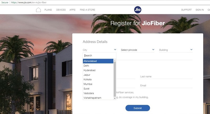 Register for Jio Fiber
