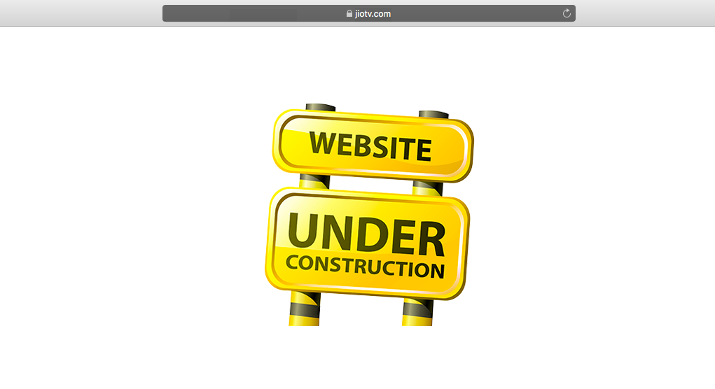 Jio TV Website Showing 'Under Construction'