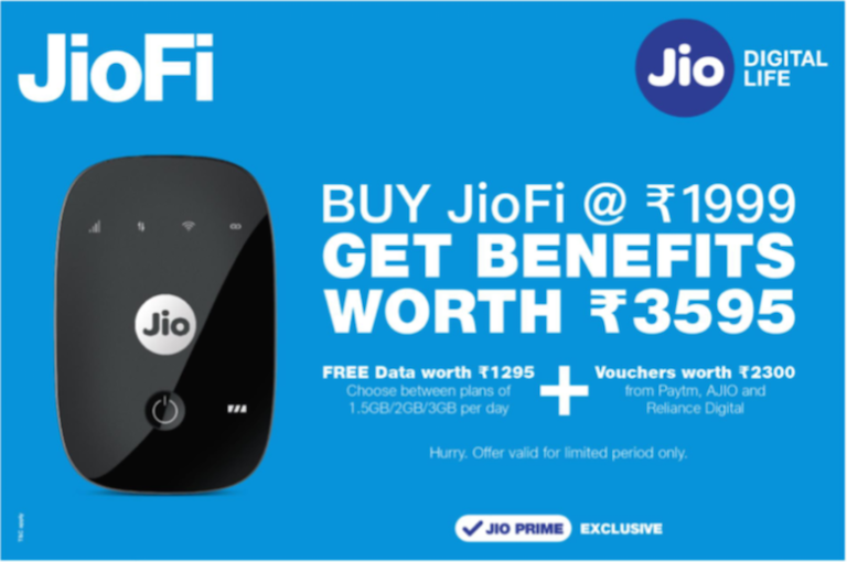 Jio Launches New Offer On JioFi Hotspot; Extends ‘More Than 100