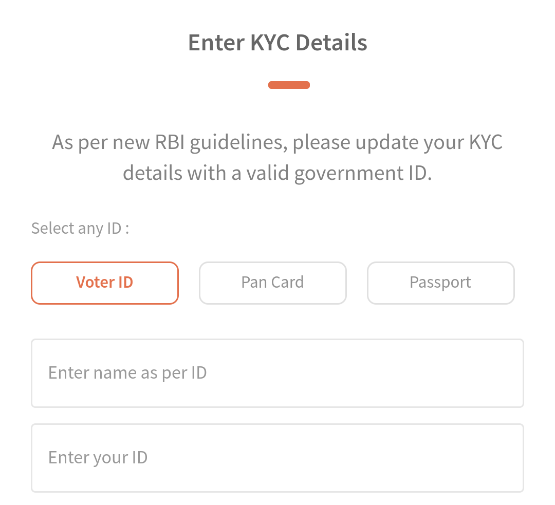 Valid Documents For Completing KYC