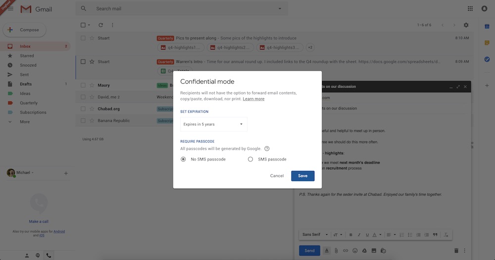 Gmail's Confidential Mode