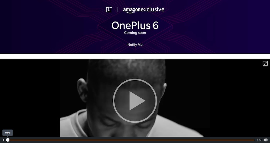 OnePlus 6 Page On Amazon India