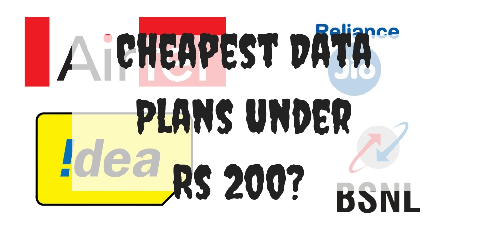 Cheapest data plans under Rs 200