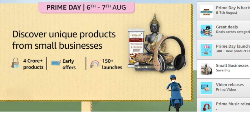 Amazon Prime Day Starts From August 6th; 1000 New Products From SMEs, Startups To Be Launched