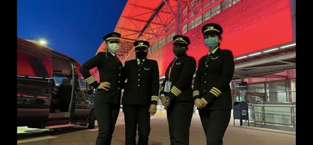 Air India San Francisco to Bengaluru flight has been successfully headed by an all women cockpit crew; Longest route commercial flight to be operated by Air India in the world.