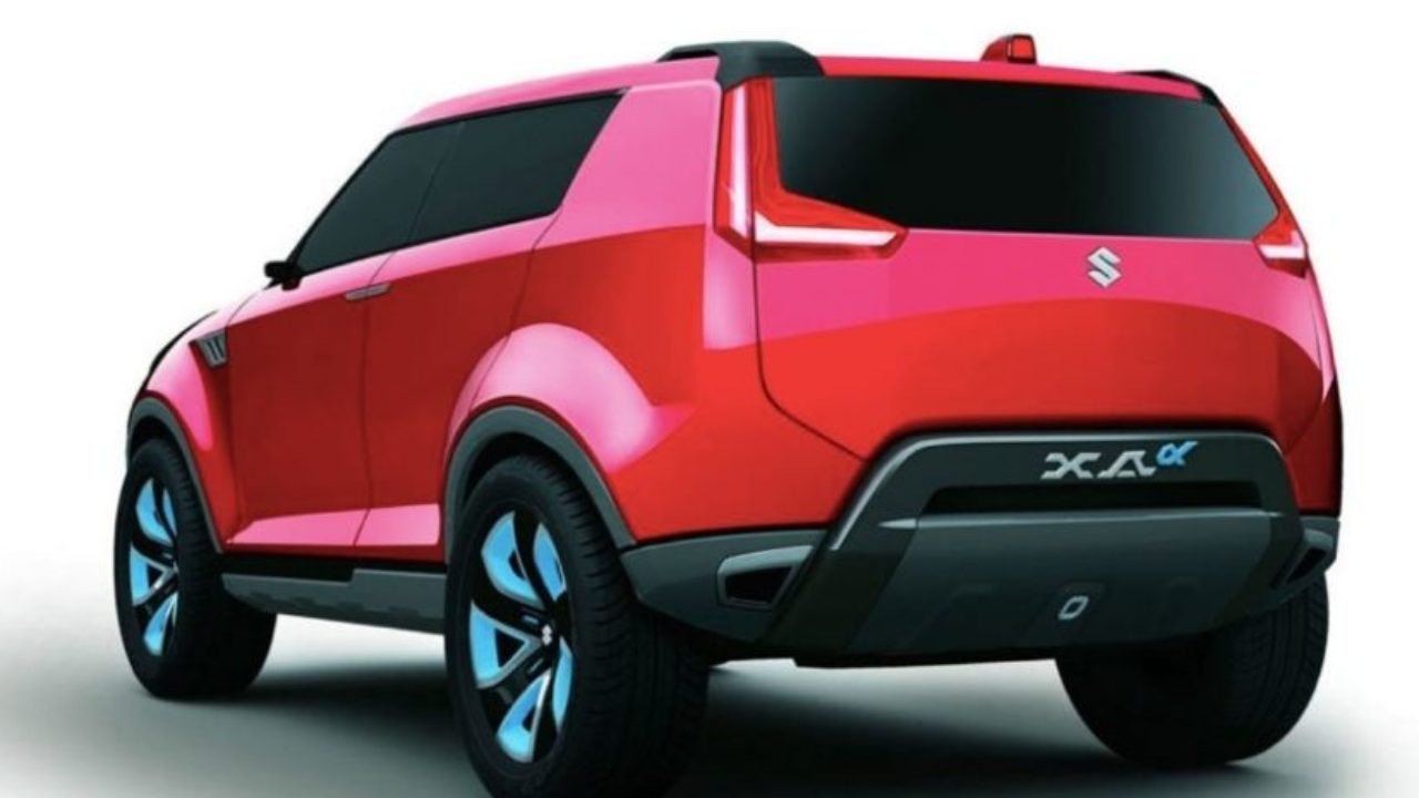 Back view of red Suzuki vehicle, Image only for representational purpose