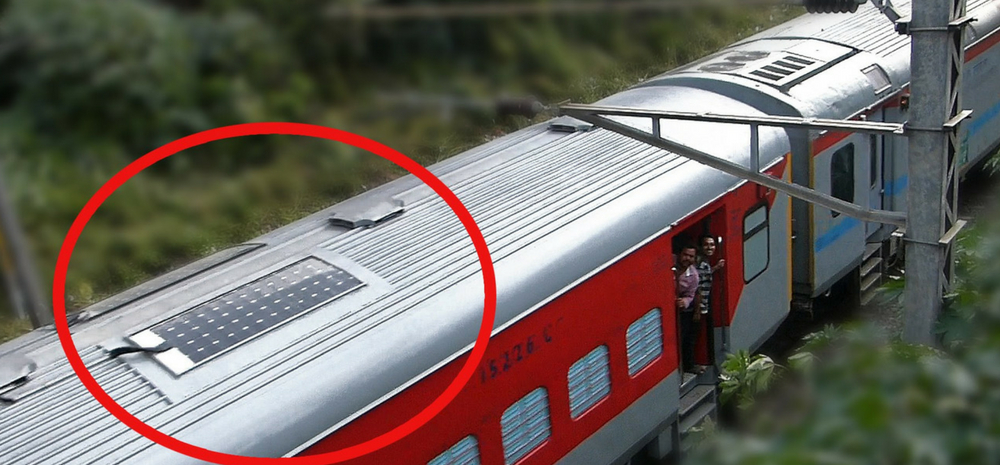 An electric panel on top of a train