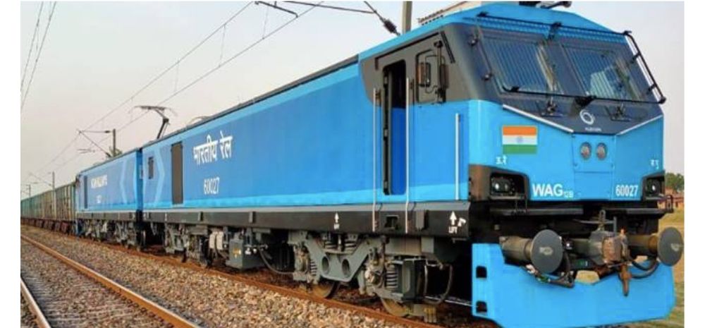 Indian Railways locomotive on tracks