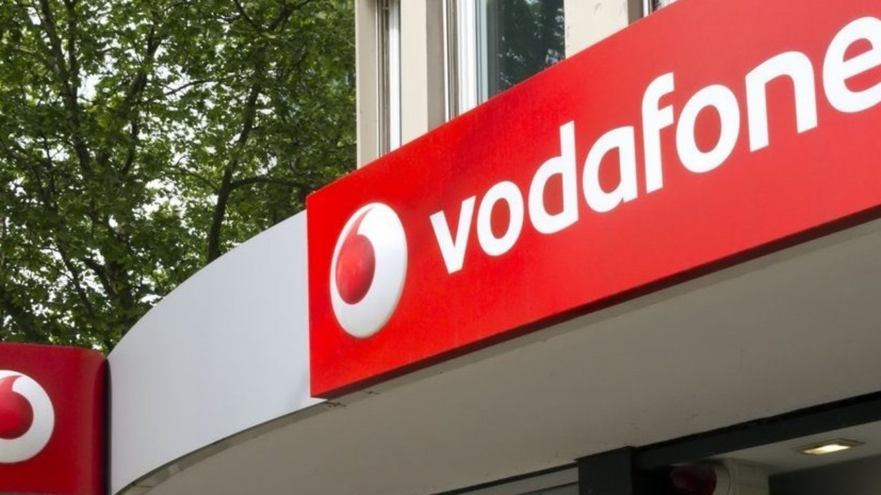 Vodafone banner header outside a store