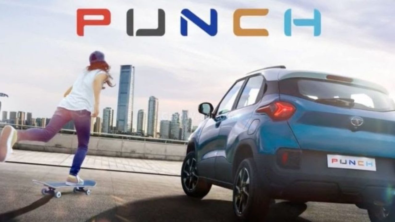 Promotional image of Tata Punch showing its rear
