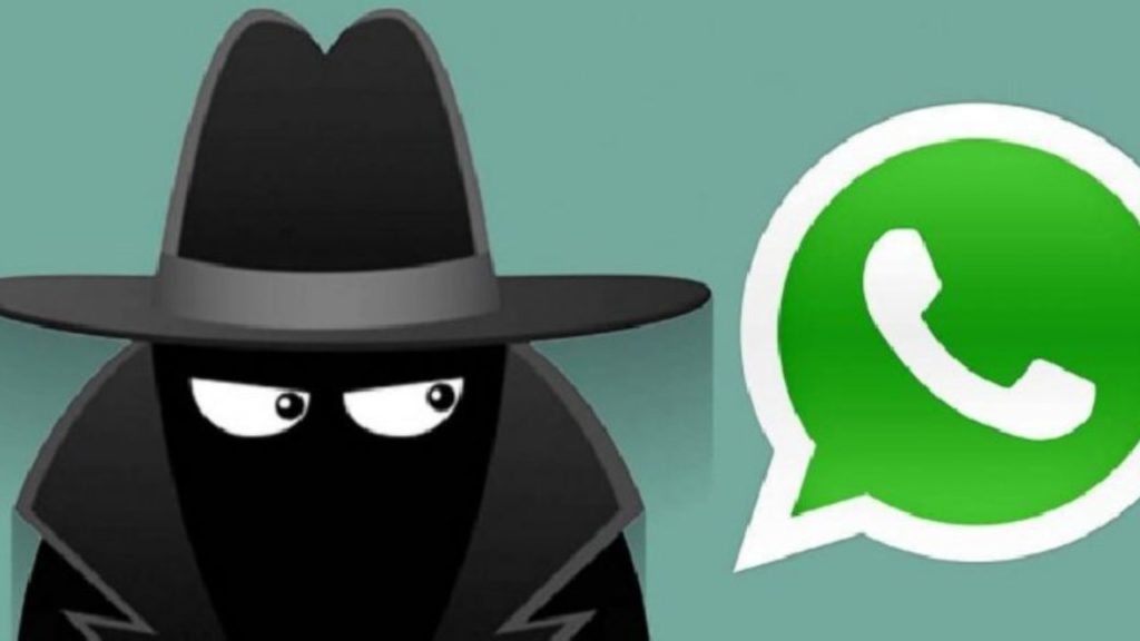 Illustration of a hacker and WhatsApp logo